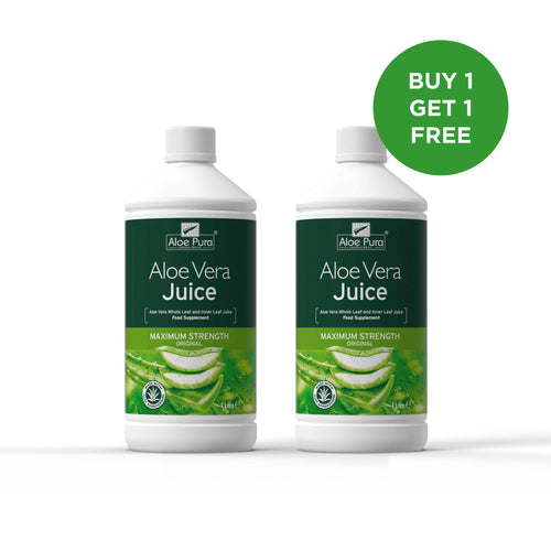 Aloe Pura Aloe Vera Juice Maximum Strength 1L - BUY ONE GET ONE FREE BUNDLE