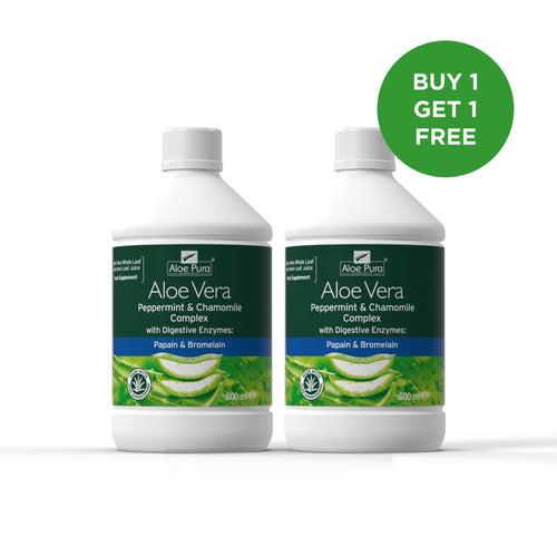 Aloe Pura Aloe Vera Peppermint and Chamomile Complex 500ml - BUY ONE GET ONE FREE BUNDLE