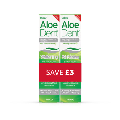 AloeDent Whitening Toothpaste Fluoride Free - Duo pack - PRICE MARKED PACK